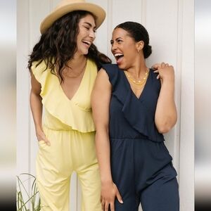 Smash + Tess The Daydreaming Romper In Lemon Meringue Medium NWT